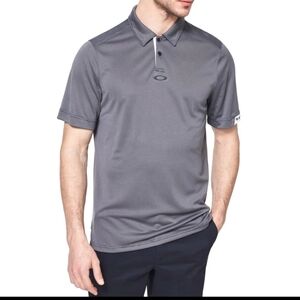 Oakley Regular Fit Golf Polo - Charcoal Micro-Stripe Performance Tech - Large